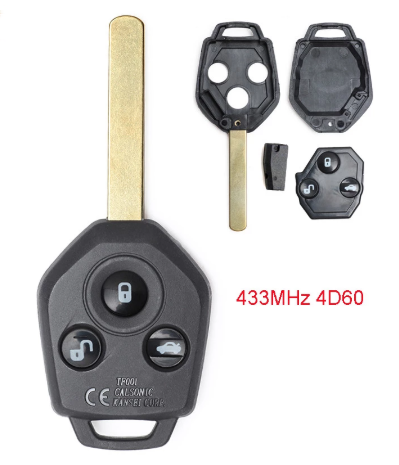 433MHz 4D60 Remote Car Key 3 Button for Subaru Outback Forester 2011 -2012