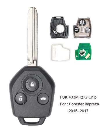 433MHz G Chip Car Remote Controller 3 Button for Subaru Impreza, 2015-2017