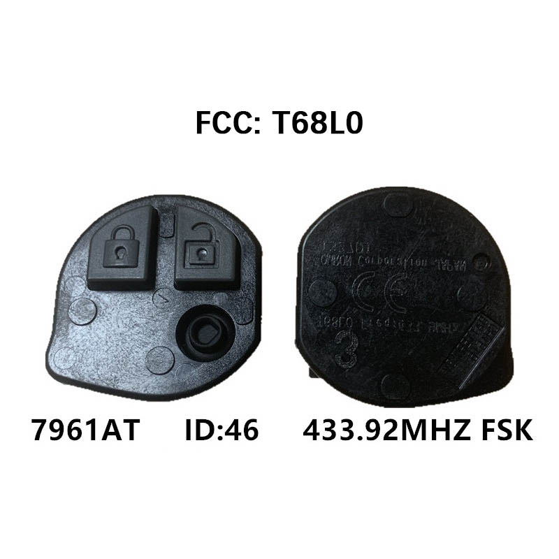 Suzuki 2 Button Remote Key 433.92MHZ 46 Chip FSK PCF7961A FCC T68L0 37145-71L20 37145-71L2