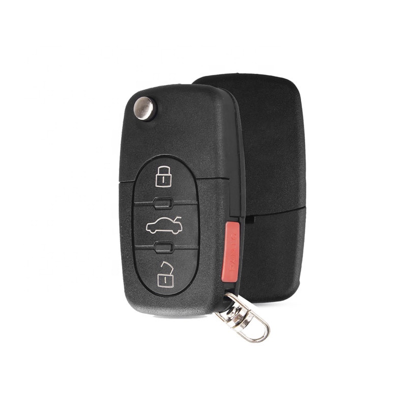 3+1 Buttons Remote Flip Folding Key Shell For Audi A4 A6 A8 TT Quattro S4 S6 S8 Keyless Auto Key Case Parts