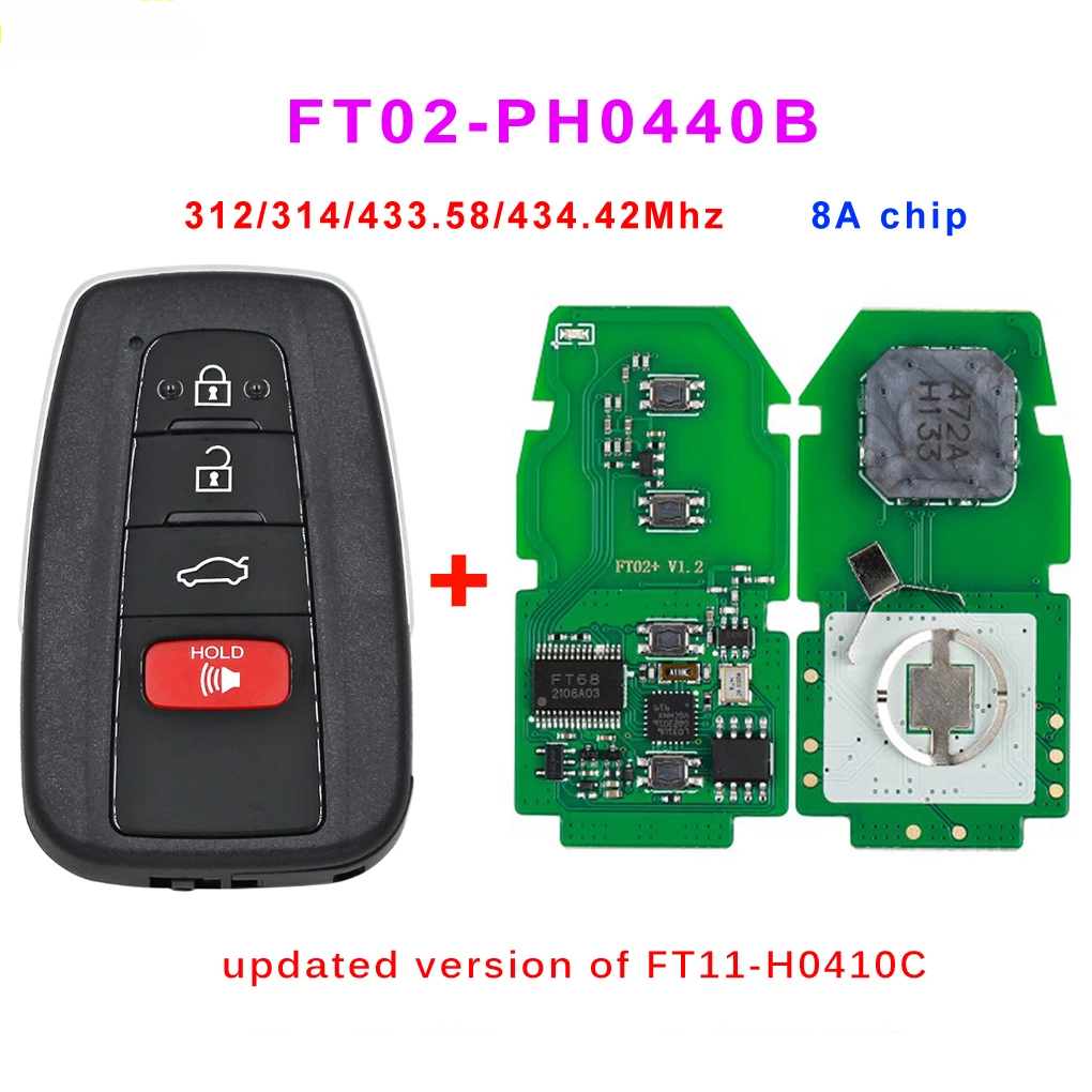 Lonsdor Ft02 Ph0440b Toyota Upgrade Version Of FT11-H0410C Frequency Switchable 312/314/433.58/434.42mhz With K518ISE K518S KH100+ 