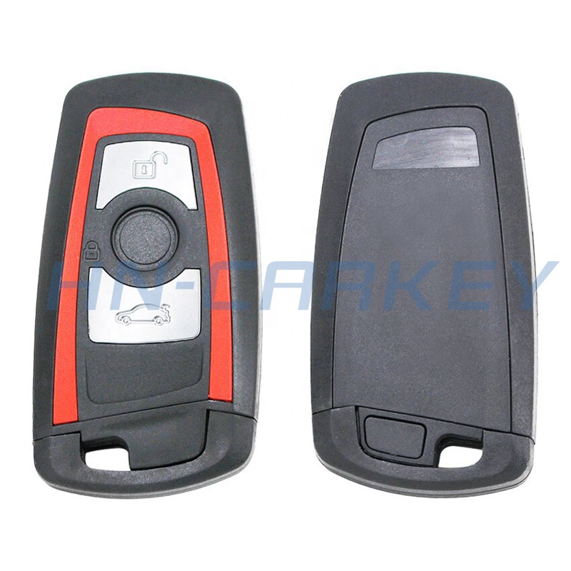 NEW Red Keyless 3buttons Smart Remote Replacement Shell Case Cover with Uncut Blade
