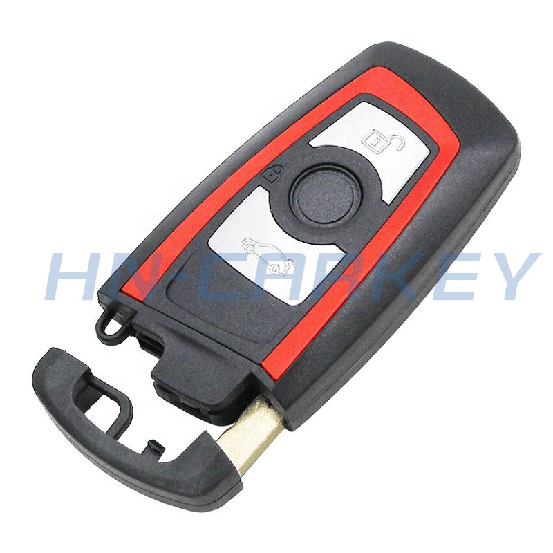NEW Red Keyless 3buttons Smart Remote Replacement Shell Case Cover with Uncut Blade
