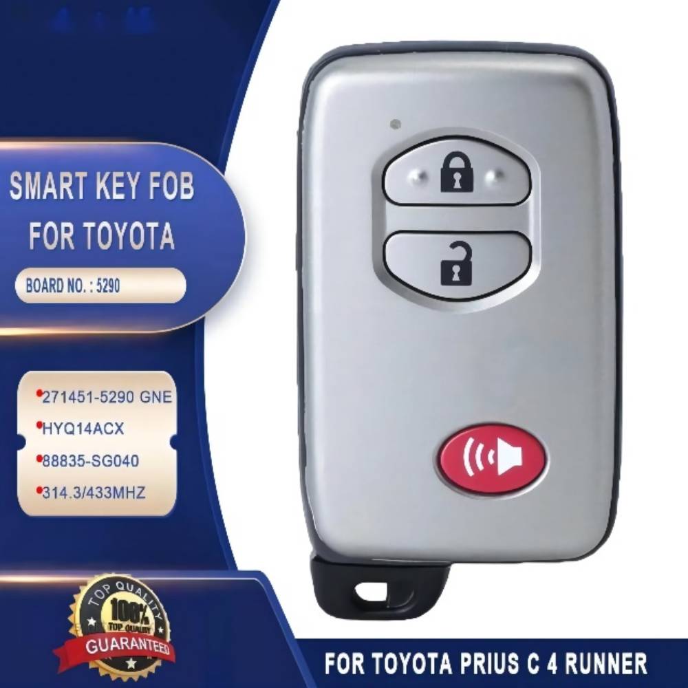 2009-2019 Toyota 3 Button Aftermarket Smart Key FOB Part Number 89904-35010 FCC HYQ14ACX-5290 PCB 312/314/433MHZ