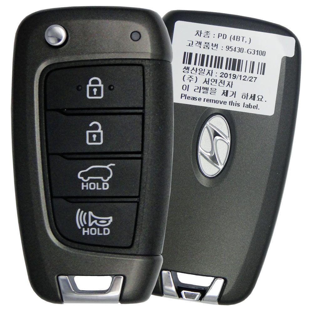 HN008318 Hyundai Elantra 2018-2019 Genuine Flip Remote Key 433MHz 95430-G8000