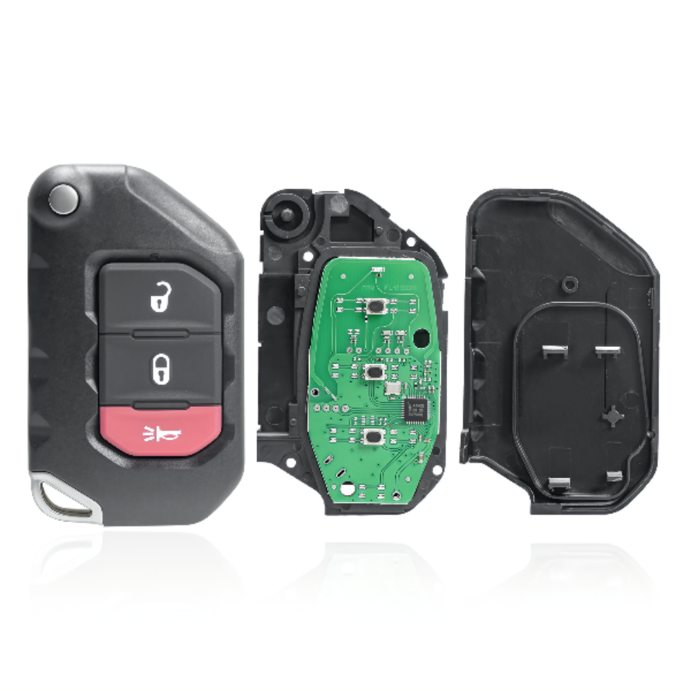 HN010232 3 Button Flip Keyless Entry Remote Key Compatible with Jeep Wrangler 2018 - 2020, Gladiator 2020 For OHT1130261 68416782AA