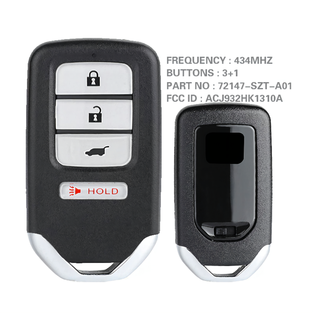 HN007253 For 2016-2016 H-onda CR-Z 4 Button Smart Remote Car Key 434MHZ FCC ID ACJ932HK1310A/72147-SZT-A01
