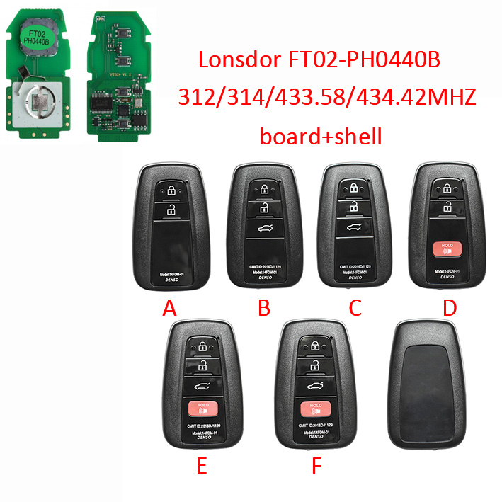 Lonsdor Ft02 Ph0440b Toyota Upgrade Version Of FT11-H0410C Frequency Switchable 312/314/433.58/434.42mhz With K518ISE K518S KH100+ 
